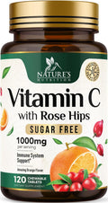 Vitamina C 1000 mg Masticable sin Azúcar con Escaramujo - 120 Comprimidos - Nature's Nutrition