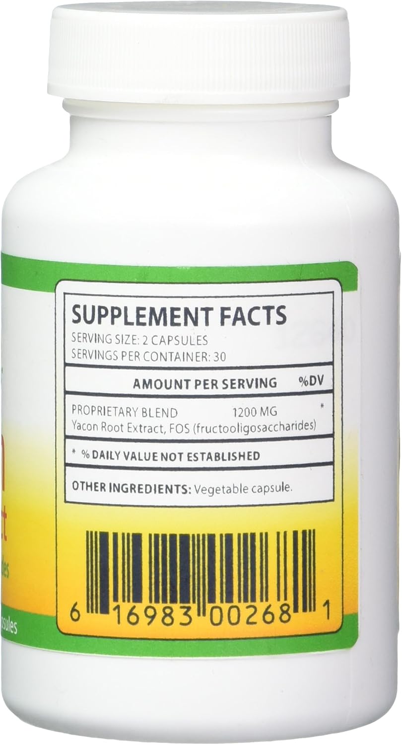 Extracto de Raíz de Yacón con FOS, 1200 mg, 60 Cápsulas
