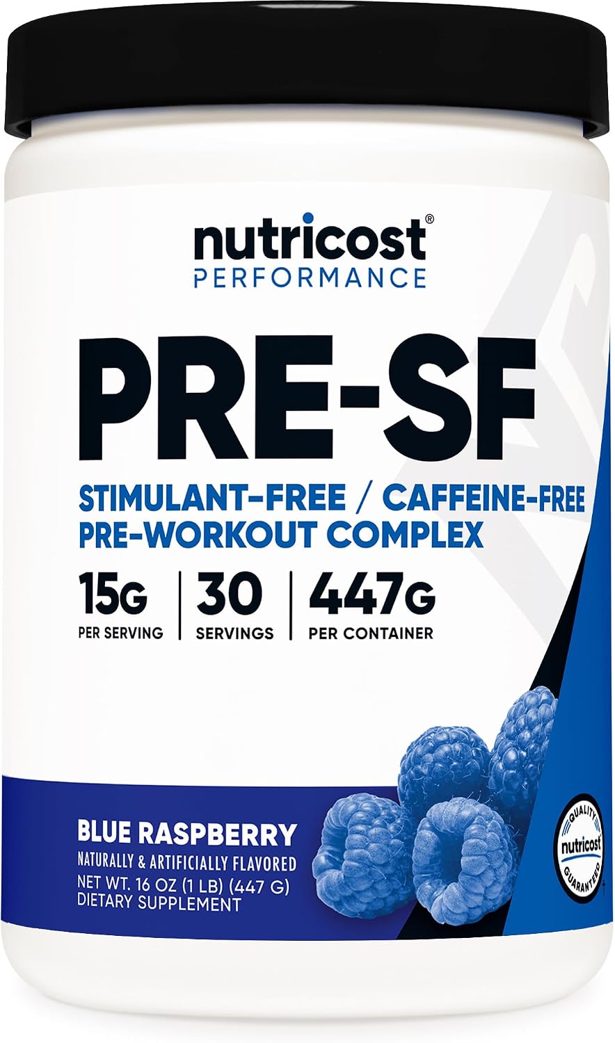 Nutricost Stim-Free Pre-Workout - Pre-entreno sin estimulantes, 30 dosis (Peach Mango)