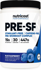 Nutricost Stim-Free Pre-Workout - Pre-entreno sin estimulantes, 30 dosis (Peach Mango)