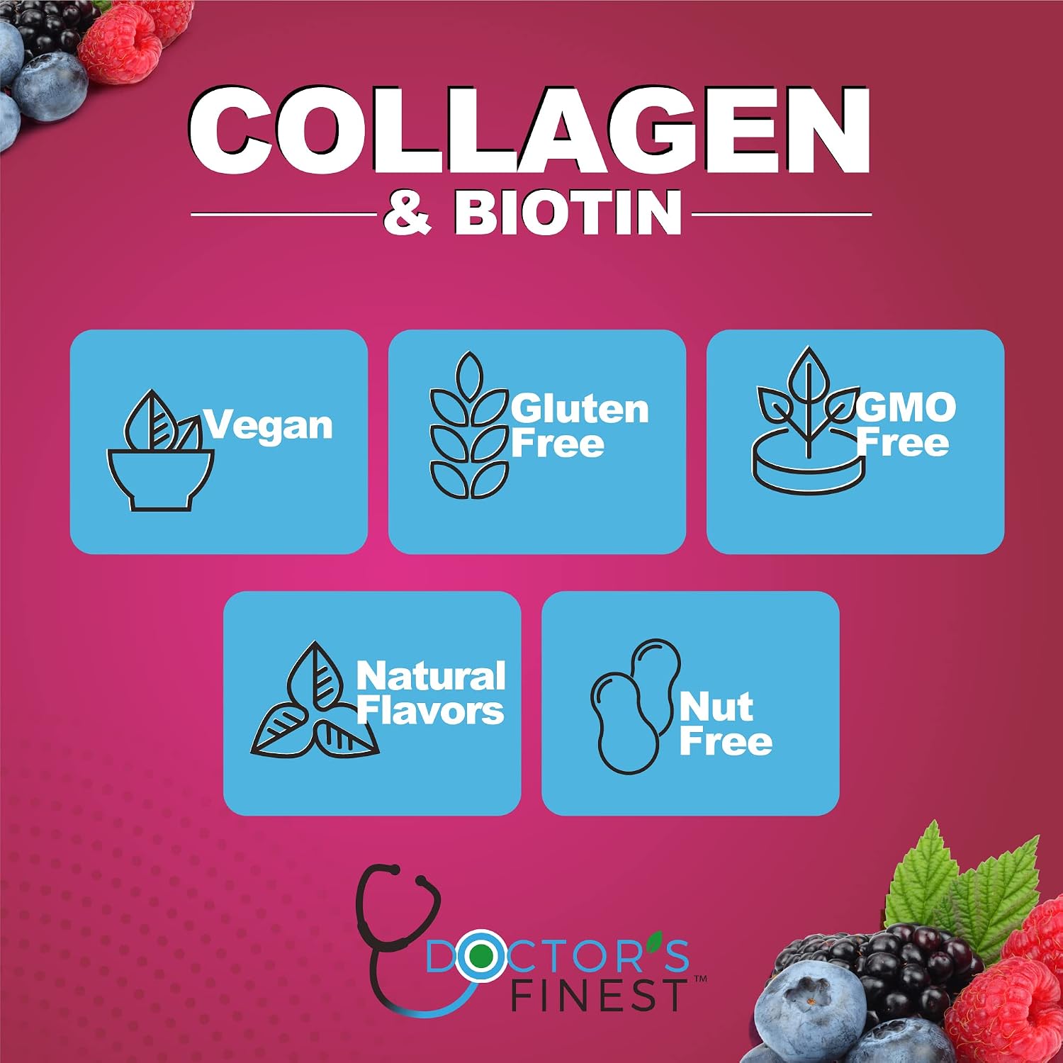 Gominolas de Colágeno y Biotina 10000 mcg - 90 Gominolas Veganas