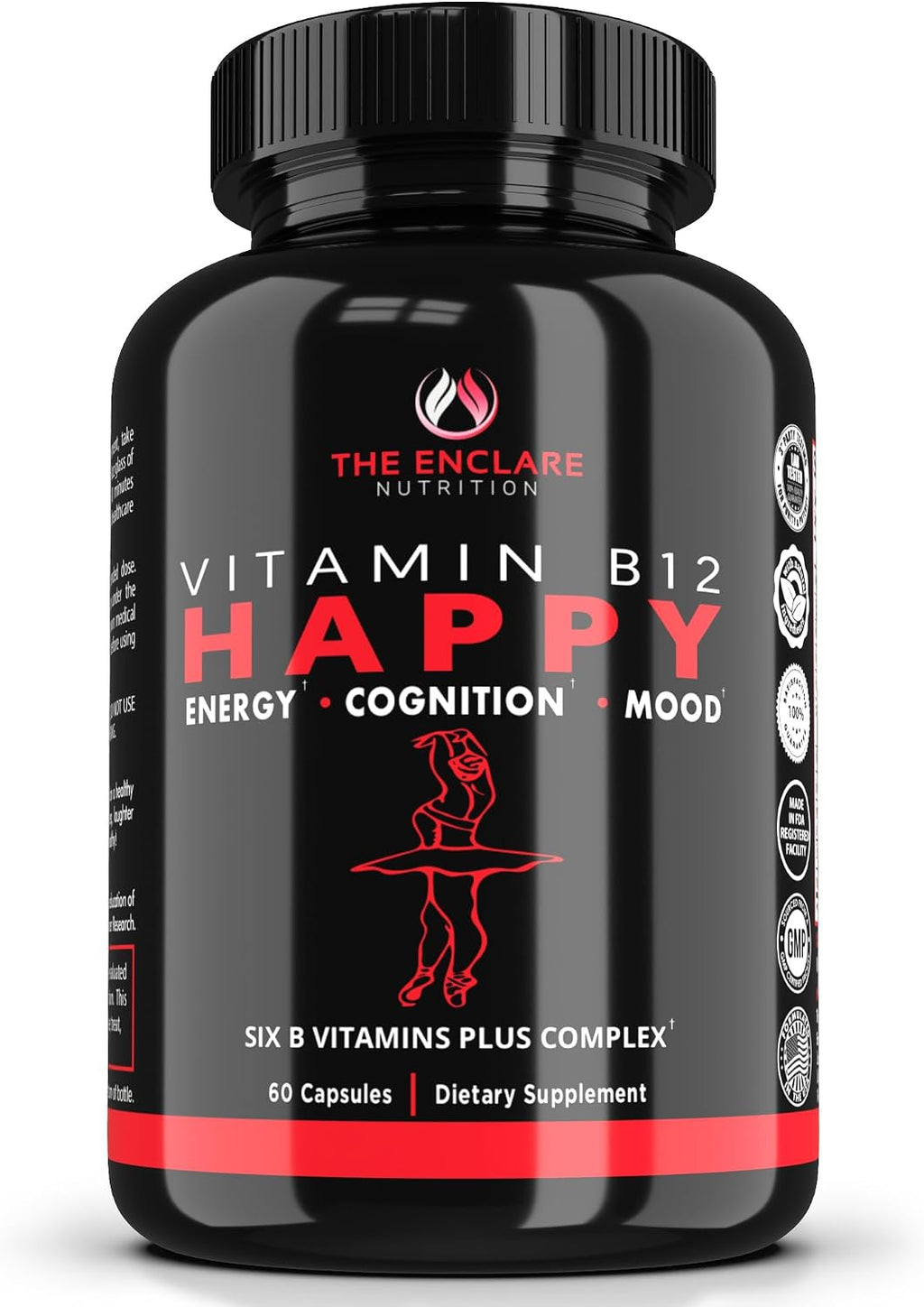 Complejo B Completo con Vitaminas B1-B12, Vitamina C, Biotina e Inositol
