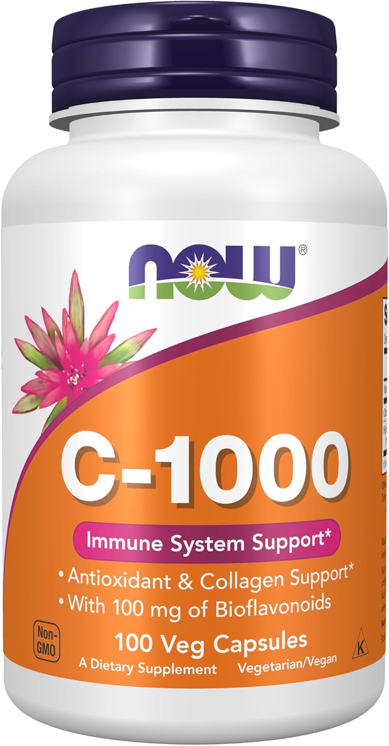 NOW Foods Vitamina C 1000 mg con Bioflavonoides - 500 Cápsulas Vegetales