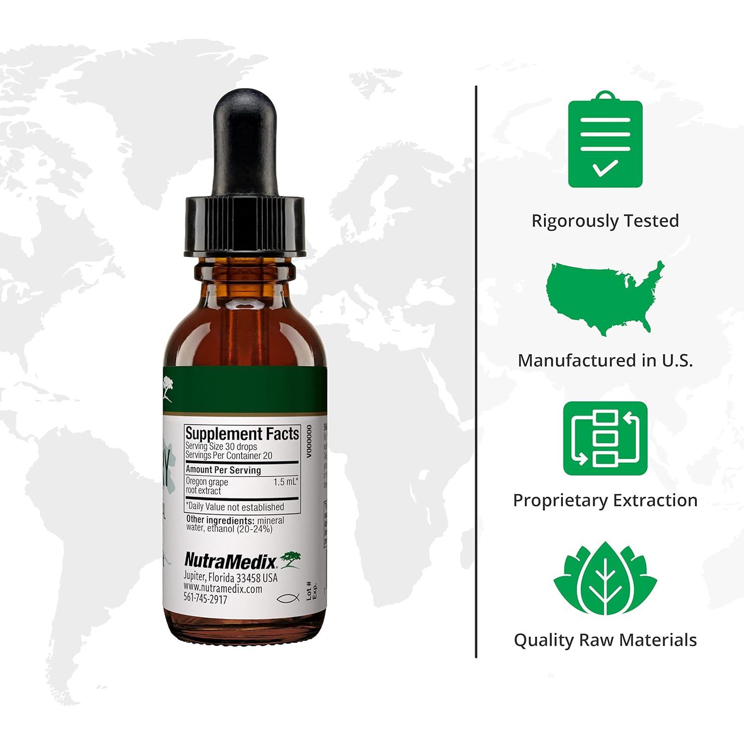 NutraMedix Agracejo - Extracto de Raíz de Uva de Oregón para el Apoyo Inmunitario y Antioxidante (30 ml)
