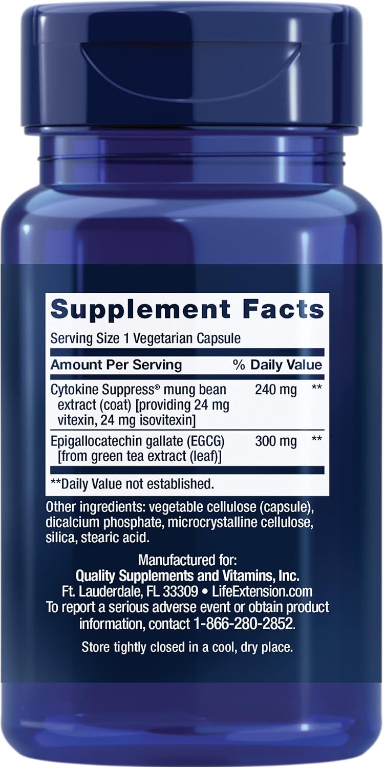 Life Extension Cytokine Suppress with EGCG, 30 Tablets