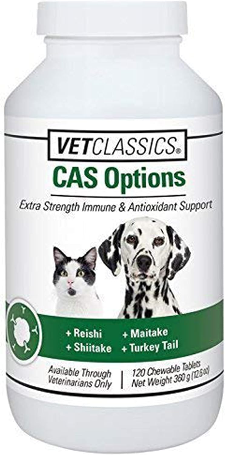 Vet Classics CAS Options Extra Strength Immune Support para Perros y Gatos – 120 Comprimidos Masticables