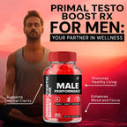 Primal Testo Boost RX ACV Gummies for Men – PrimalTesto Boost RX Male ACV Gummies All-Natural Supplement, Primal TestoBoost RX Gummies Reviews (1 Pack - 60 Gummies)