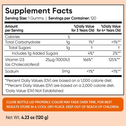 maxmedix Kids Vitamin D3 1000IU | 120 – Contribuye al mantenimiento del funcionamiento normal de los músculos. – Image 4