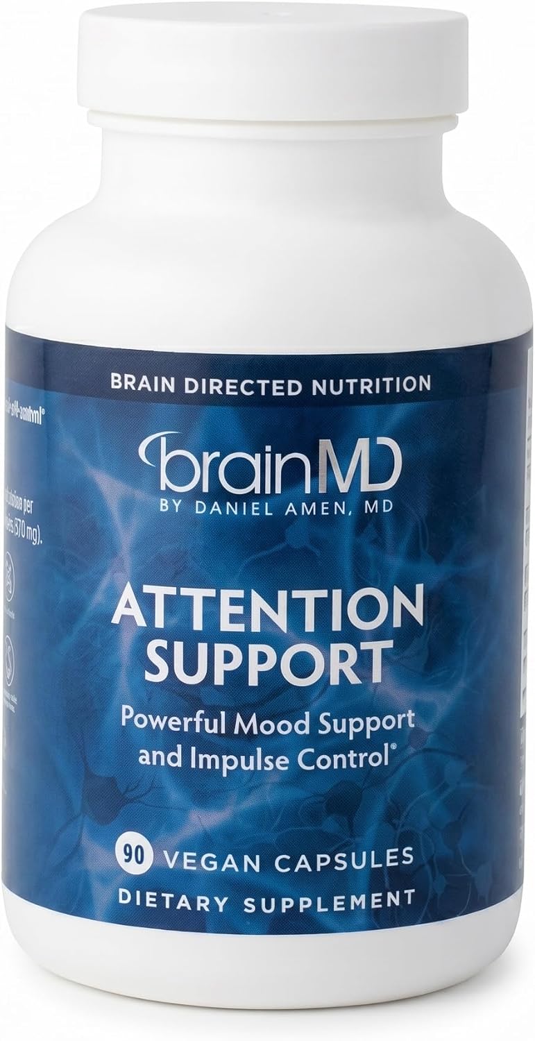 BRAINMD Attention Support - 90 Capsules - Mental Focus and Concentration Support