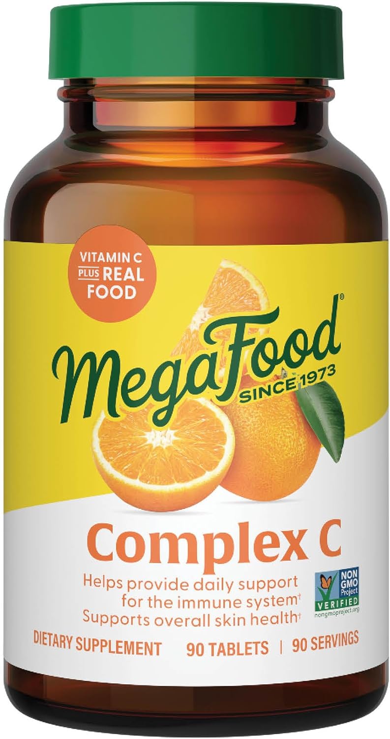 MegaFood Complex C - Vitamina C 250 mg con Alimentos Reales - 90 Comprimidos Veganos