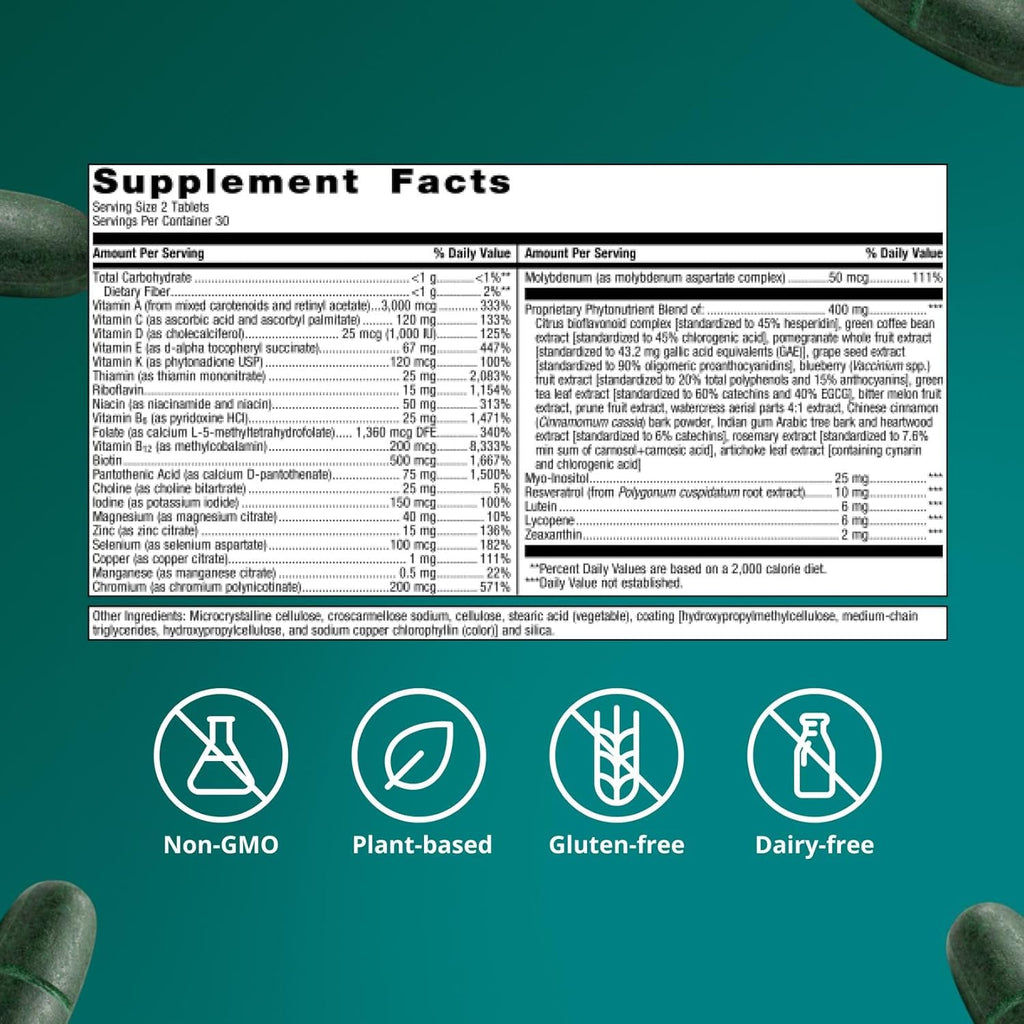 Metagenics PhytoMulti Multivitamínico Sin Hierro - 60 Comprimidos
