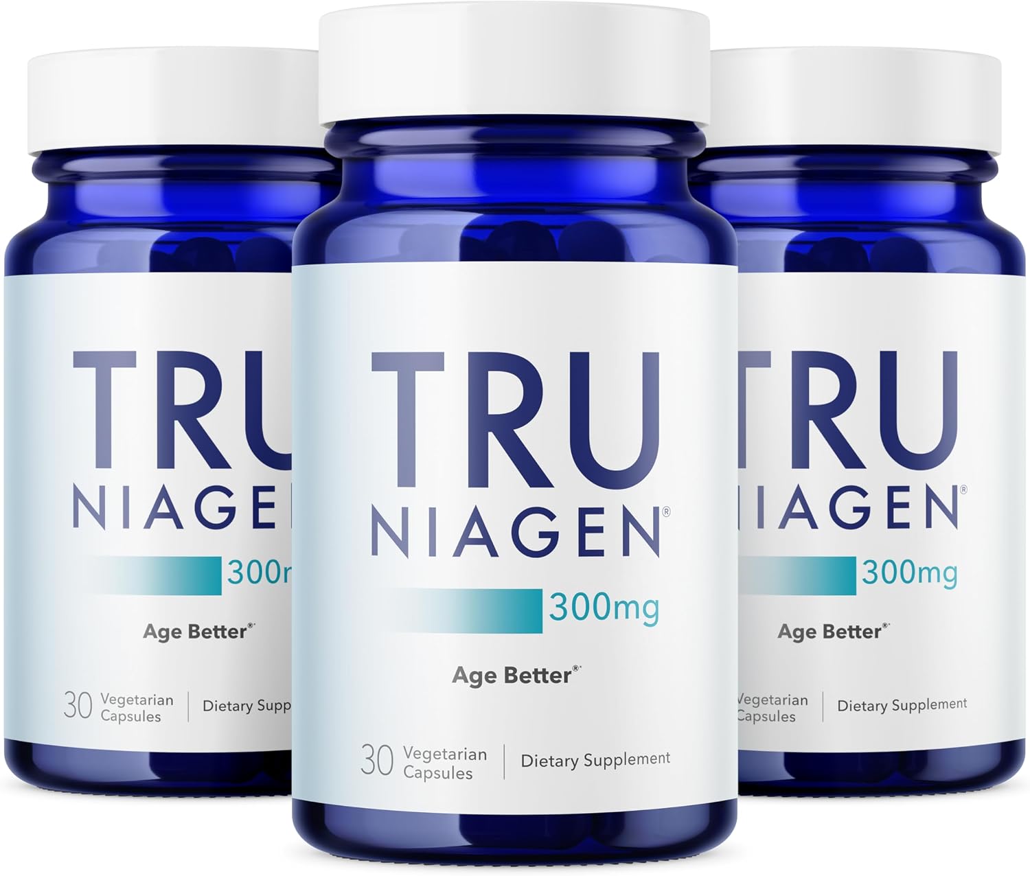 TRU NIAGEN Suplemento de NAD+ Patentado, 300mg de Niagen (Nicotinamida Ribósido), 30 dosis por envase, 3 envases
