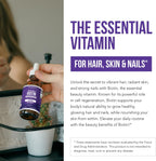 Biotina Líquida 10.000 mcg – Gotas Sublinguales – Sabor Natural a Bayas – 180 Servicios (59 ml)