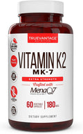 Vitamin K2 MK-7 Supplement 180 mcg - MenaQ7 for Bone and Cardiovascular Health - 60 Vegetable Capsules