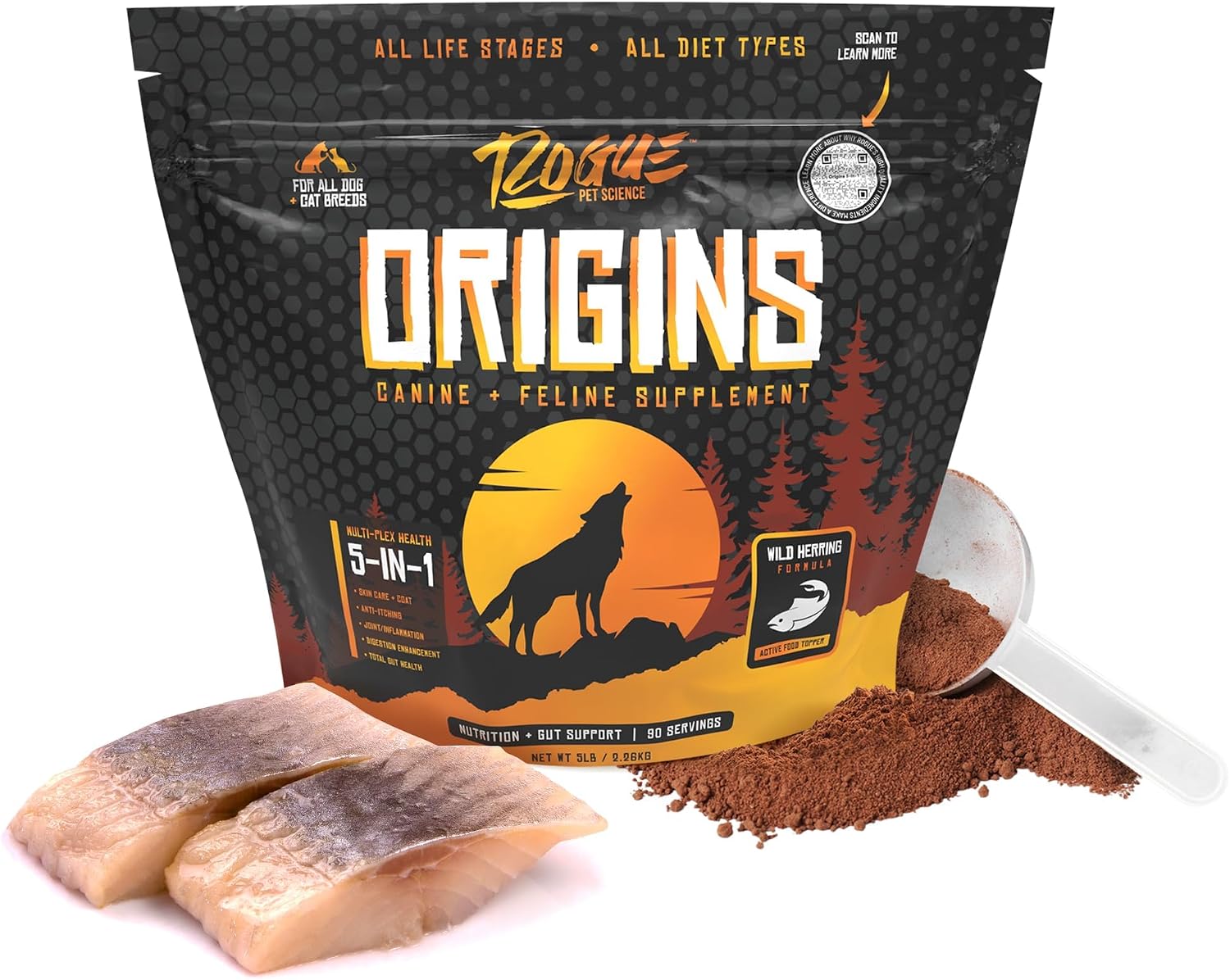 Origins 5-in-1 Dog Supplement - Rogue Pet Science - 5 lb