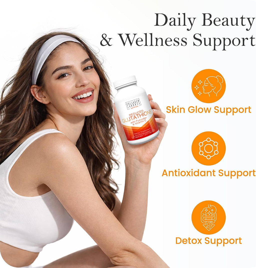 Complejo Avanzado de Glutatión 500mg con Fucoidan y Vitamina C, 60 Cápsulas