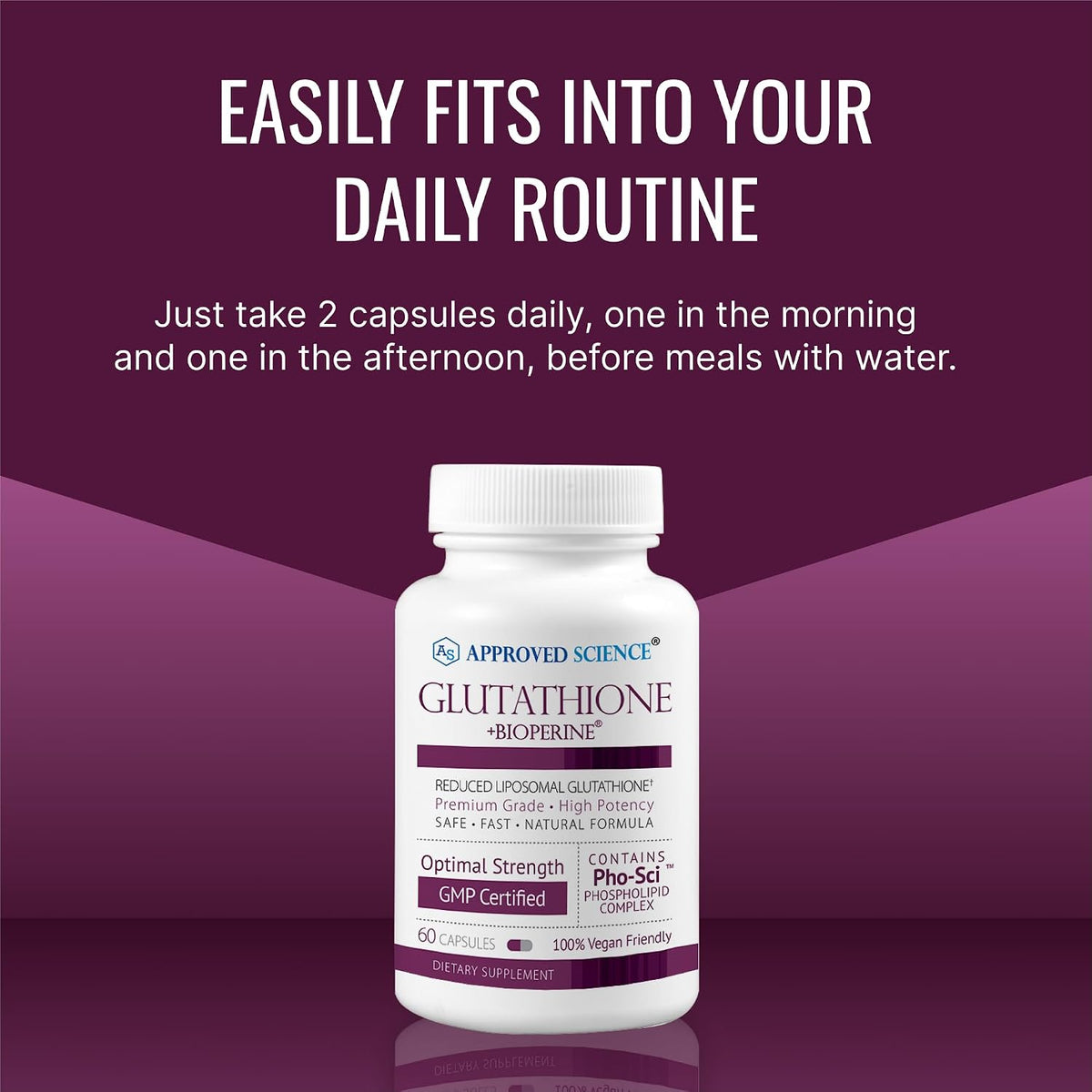 Approved Science® Glutatión 500 mg con Vitamina C y BioPerine - 180 Cápsulas (3 Envases) – Image 6