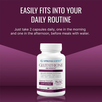 Approved Science® Glutatión 500 mg con Vitamina C y BioPerine - 180 Cápsulas (3 Envases) – Image 6