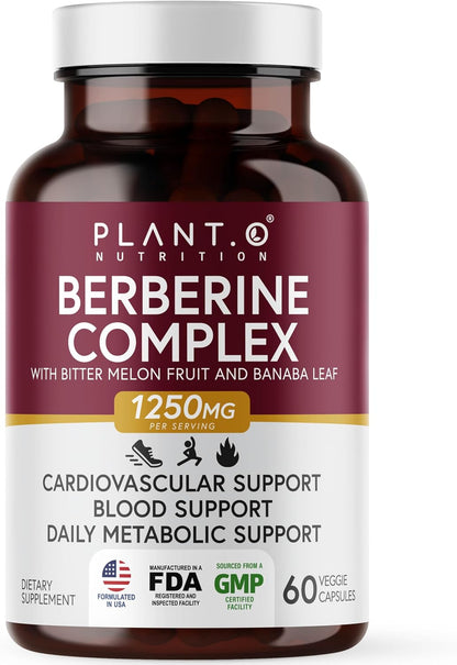 Berberine Supplement - 10xHigher Absorption Berberine HCI Complex with Bitter Lemon & Banaba Leaf - Cholesterol & Metabolic – Image 1