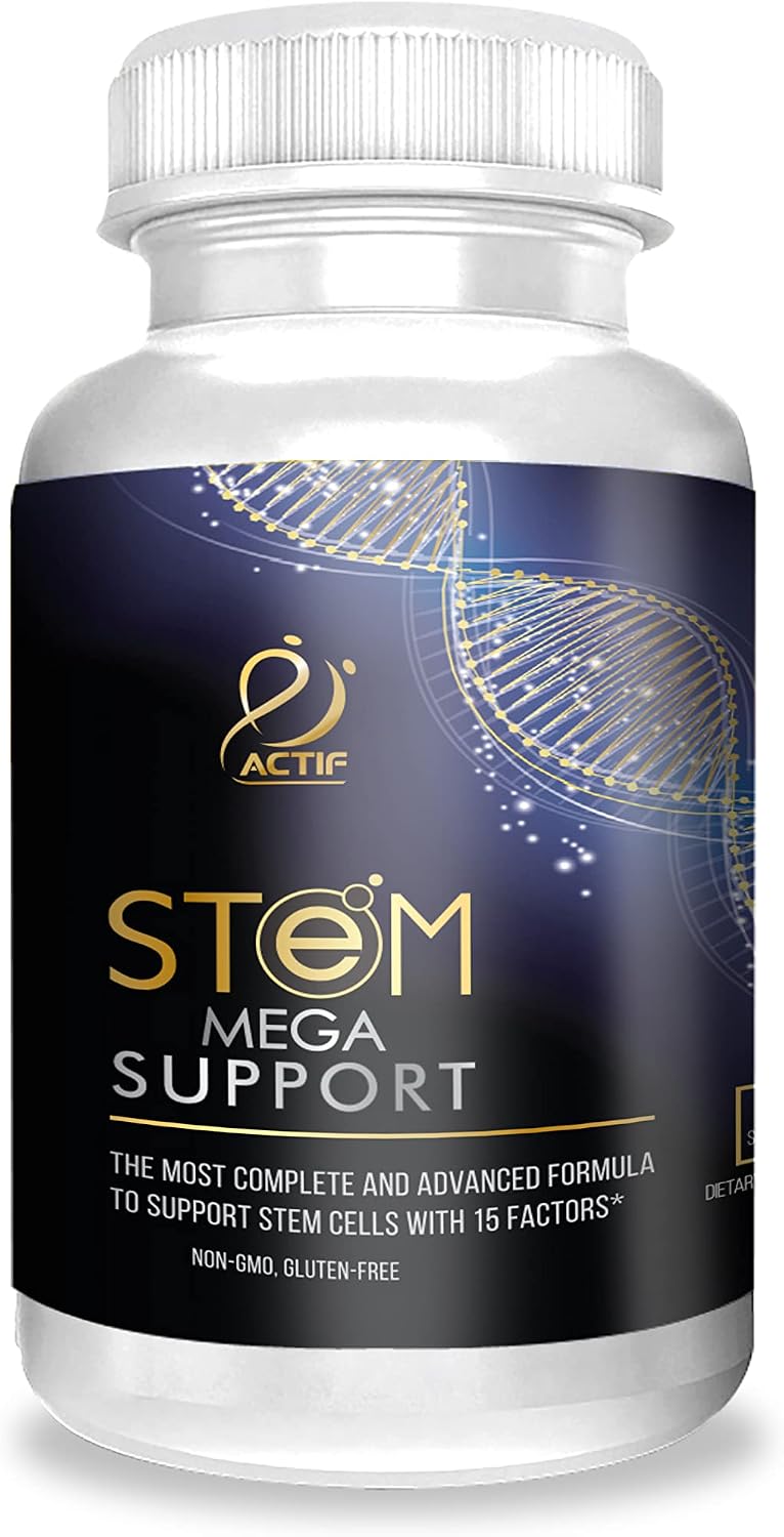 ACTIF Stem Cell Mega Support con 15 Factores - No Transgénico, 2 Meses de Suministro