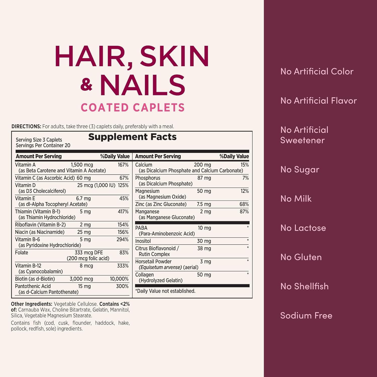 Nature's Bounty Hair, Skin & Nails, 60 Capsules
