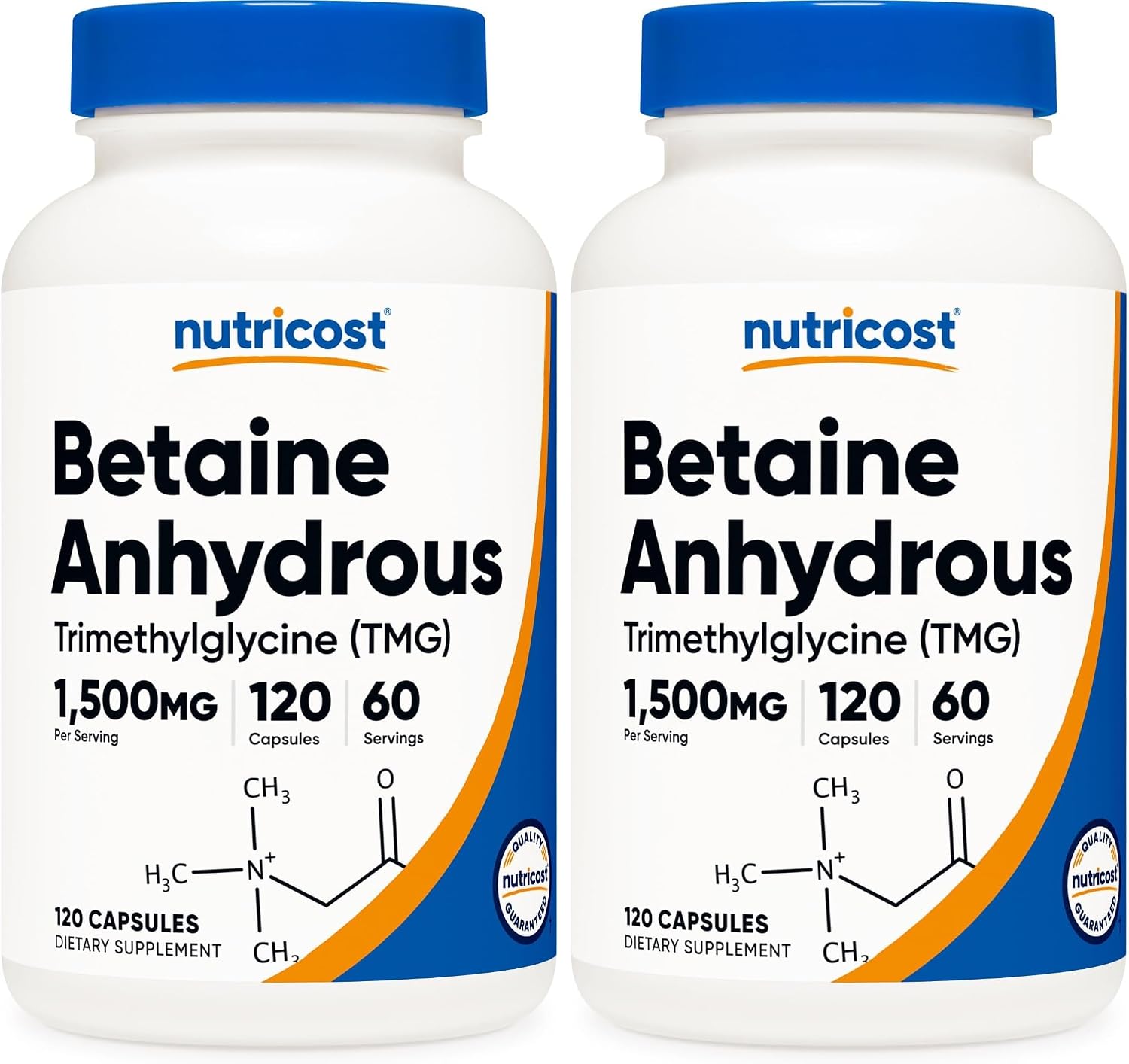 Nutricost Betaína Anhidra 1500mg, 180 Servicios (3 Botellas)