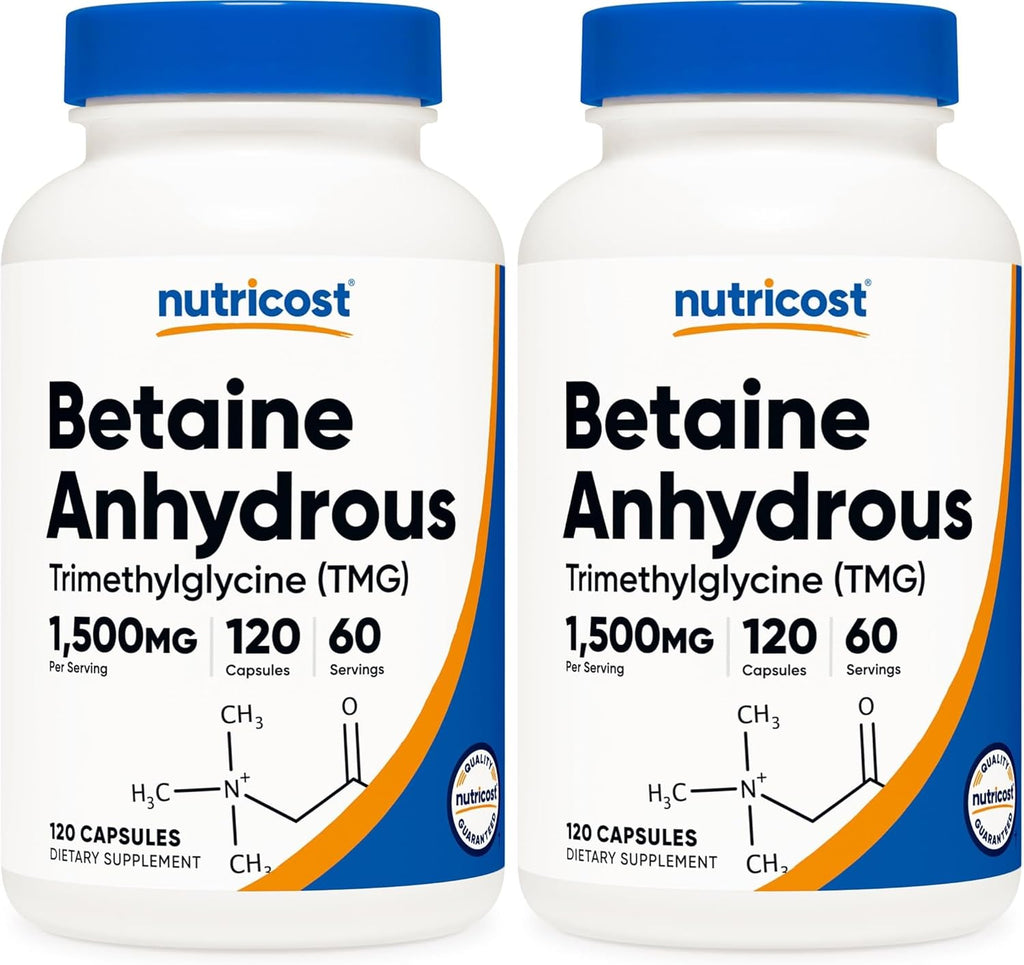 Nutricost Betaína Anhidra 1500mg, 240 Cápsulas