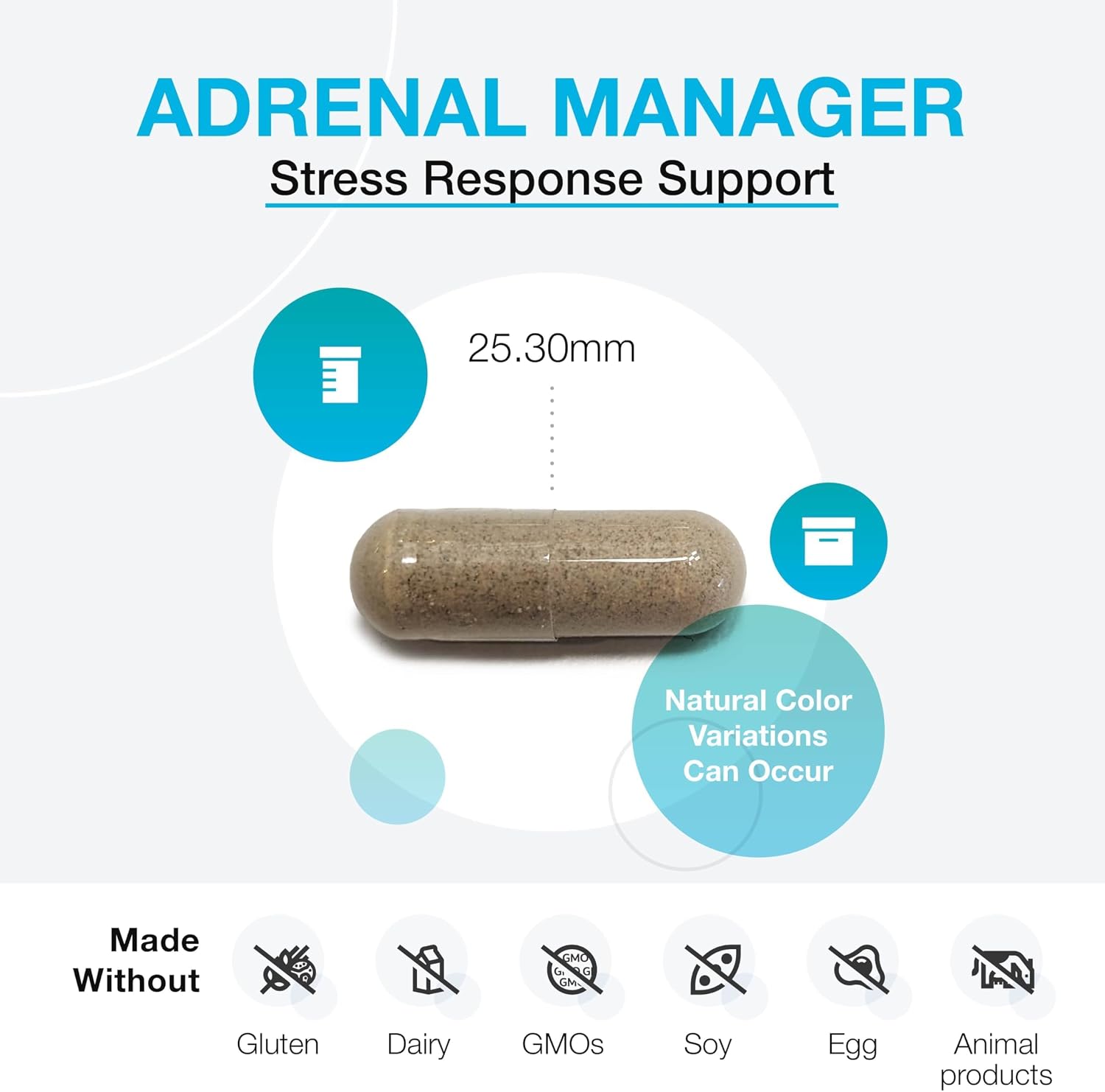XYMOGEN Adrenal Manager - Complemento para la Salud Adrenal, Estrés y Energía, 60 Cápsulas