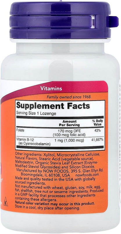 NOW Foods B-12, 100 Comprimidos para chupar – Funcionamiento normal del sistema inmunitario: Contribuye al – Image 2