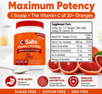 C-Salts Vitamina C en Polvo Tamponada - Sabor Naranja Sangre, 26 oz (735 g) - 272 Servicios