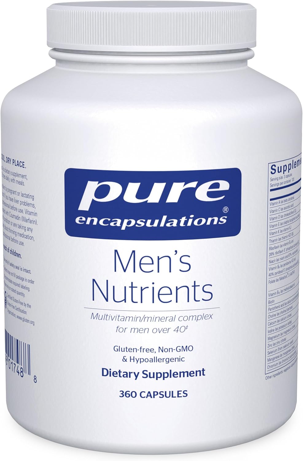 Pure Encapsulations Men's Nutrients - Complemento multivitamínico y mineral para hombres mayores de 40 años - 360 cápsulas