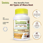 Peruvian Maca Root Capsules 150 ct. Powerful Maca Blend of Yellow Red & Black Maca Root with Black Pepper. All Natural NonGMO Vegan No Stearate No Rice Powder No Silica No Filler