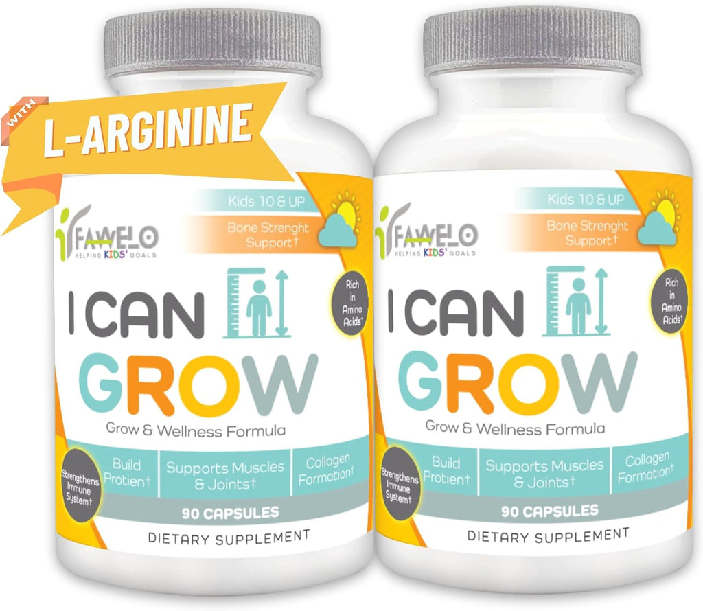 Fawelo I Can Grow (Pack de 2) - para Niños 10+ y Adolescentes | Desarrollo Natural | Huesos, Músculos y Articulaciones | Salud Inmune