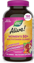 Nature's Way Alive! Multivitamínico Gummy para Mujeres 50+ - 150 Gominolas Sabor Bayas Mixtas