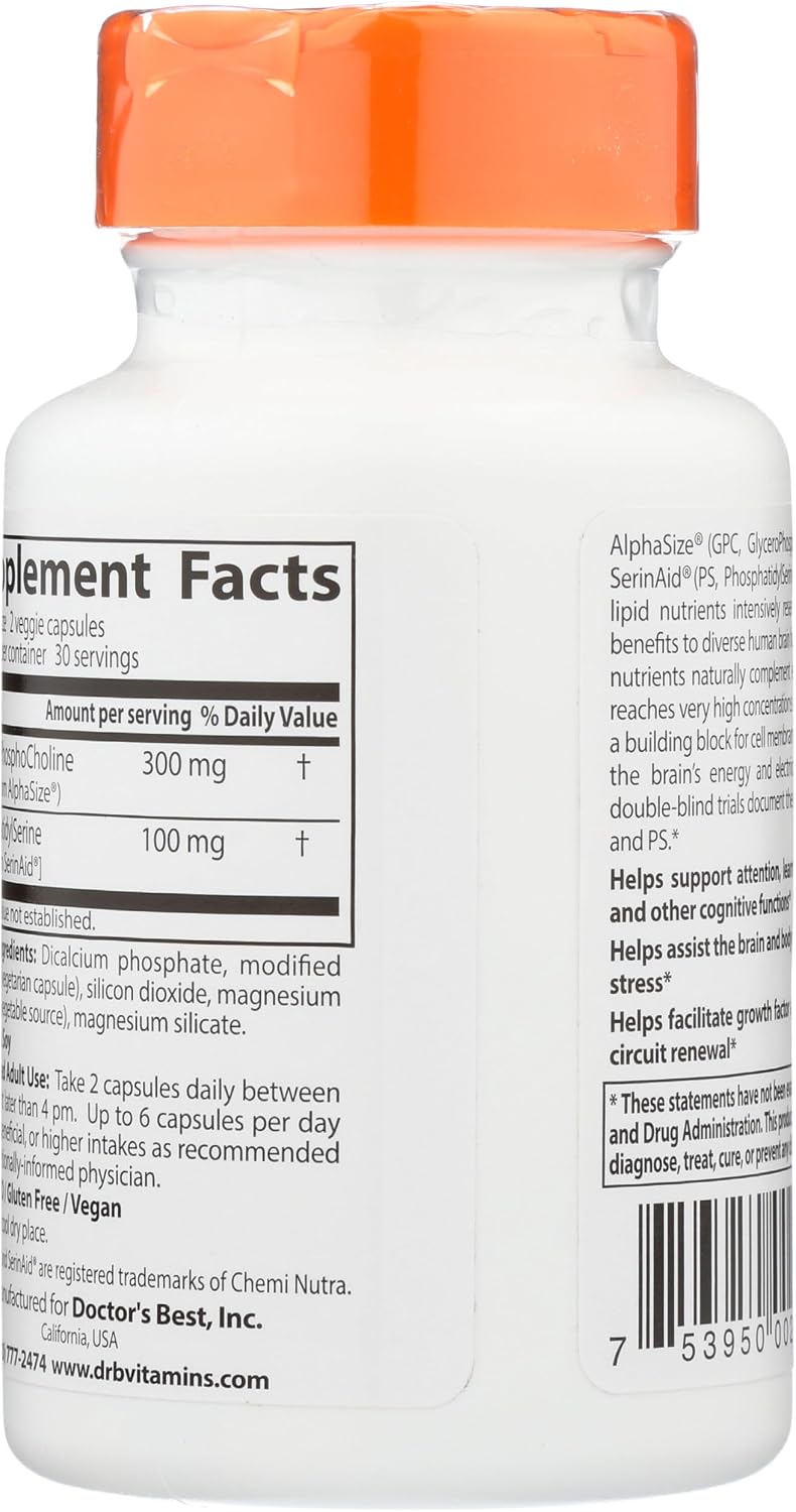 Doctor's Best Potenciadores Naturales del Cerebro, 60 Cápsulas Vegetales