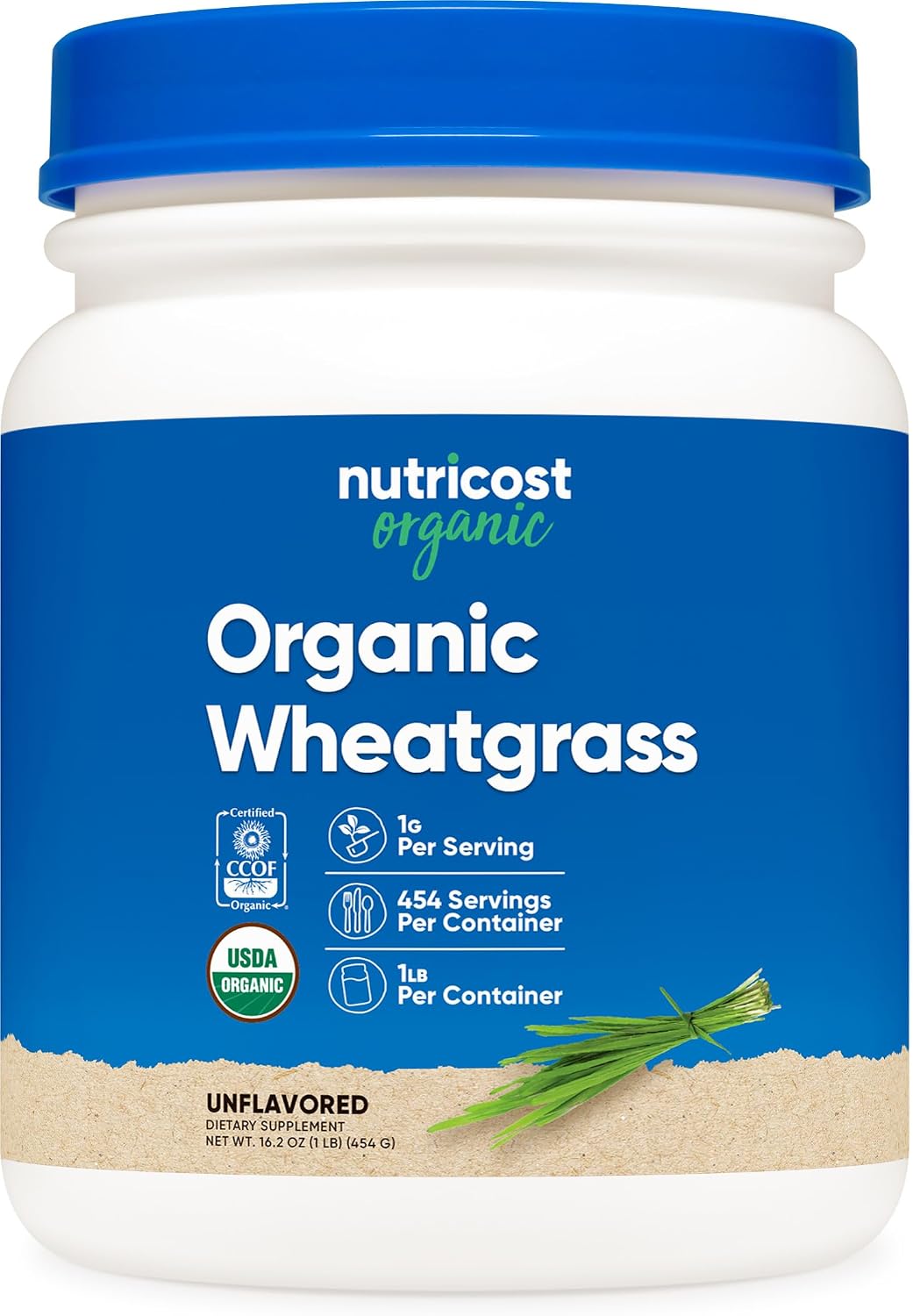 Nutricost Polvo de Hierba de Trigo Orgánica - 454 g (1 lb) - Superalimento No Transgénico
