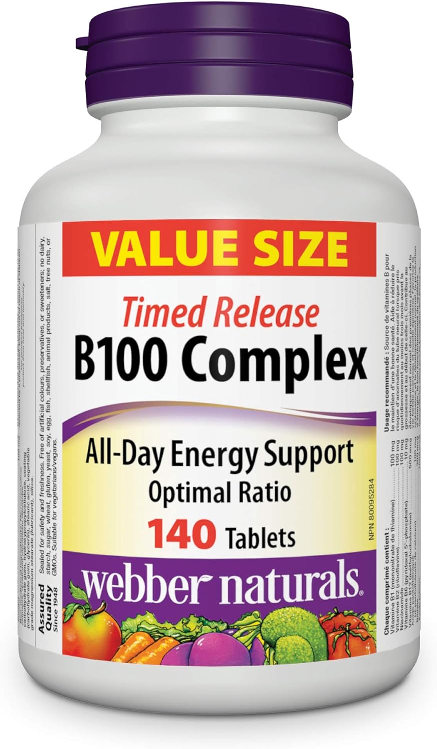 Webber Naturals Complejo B100 de Liberación Prolongada, 140 Comprimidos