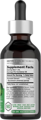 Horbäach Extracto Líquido de Cola de Caballo | Sin Alcohol | 2 fl oz | Vegano, No-GMO y Sin Gluten
