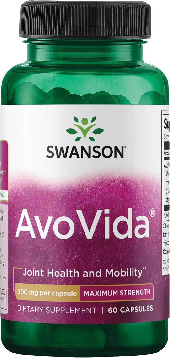 Swanson AvoVida - Insaponificables de Aguacate y Soja para la Salud Articular (60 Cápsulas, 300 mg)