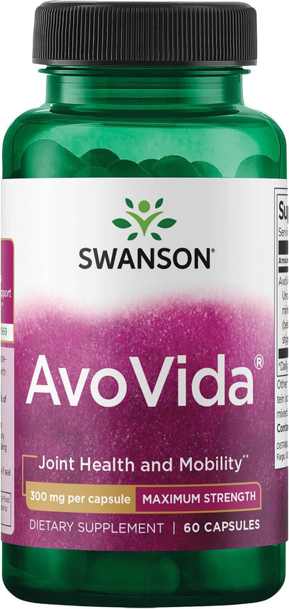 Swanson AvoVida - Insaponificables de Aguacate y Soja para la Salud Articular (60 Cápsulas, 300 mg) – Image 1