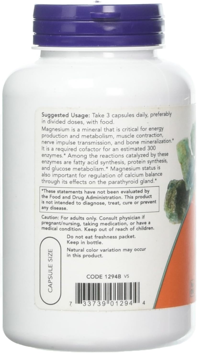 Now Foods Magnesio Citrato, 2 Pack de 120 Cápsulas