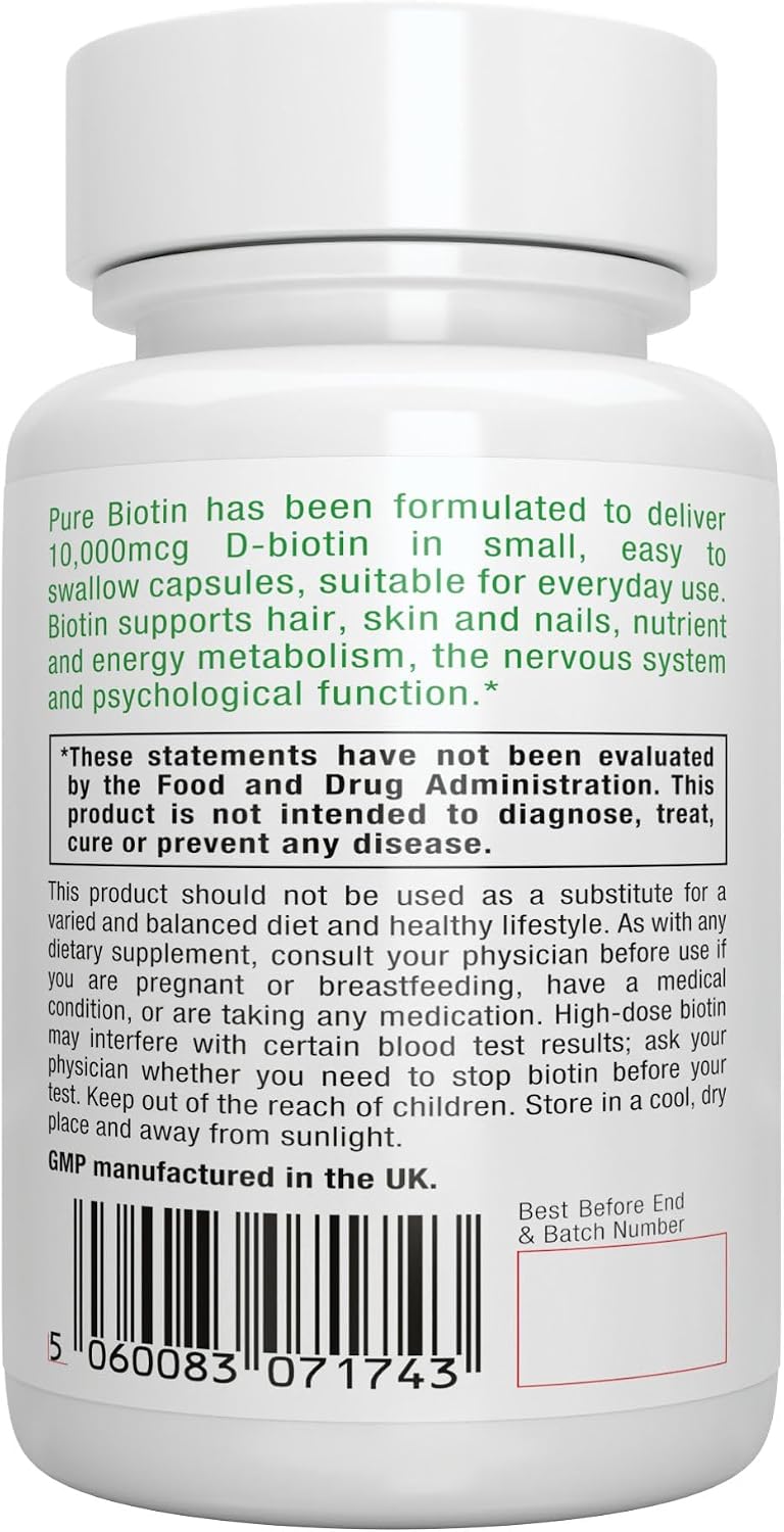 Igennus Clean Biotin 10.000 mcg - 180 Cápsulas Veganas de Alta Potencia