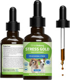 Pet Wellbeing Stress Gold para Perros - Fórmula Líquida Holística para el Estrés Situacional (60 ml)