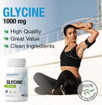 Puregen Labs Glicina 1000mg [Alta Potencia] 100 Cápsulas Vegetales - Suplemento de Glicina Pura