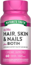 Nature's Truth Cabello, Piel y Uñas, 60 Comprimidos, 5000 mcg Biotina