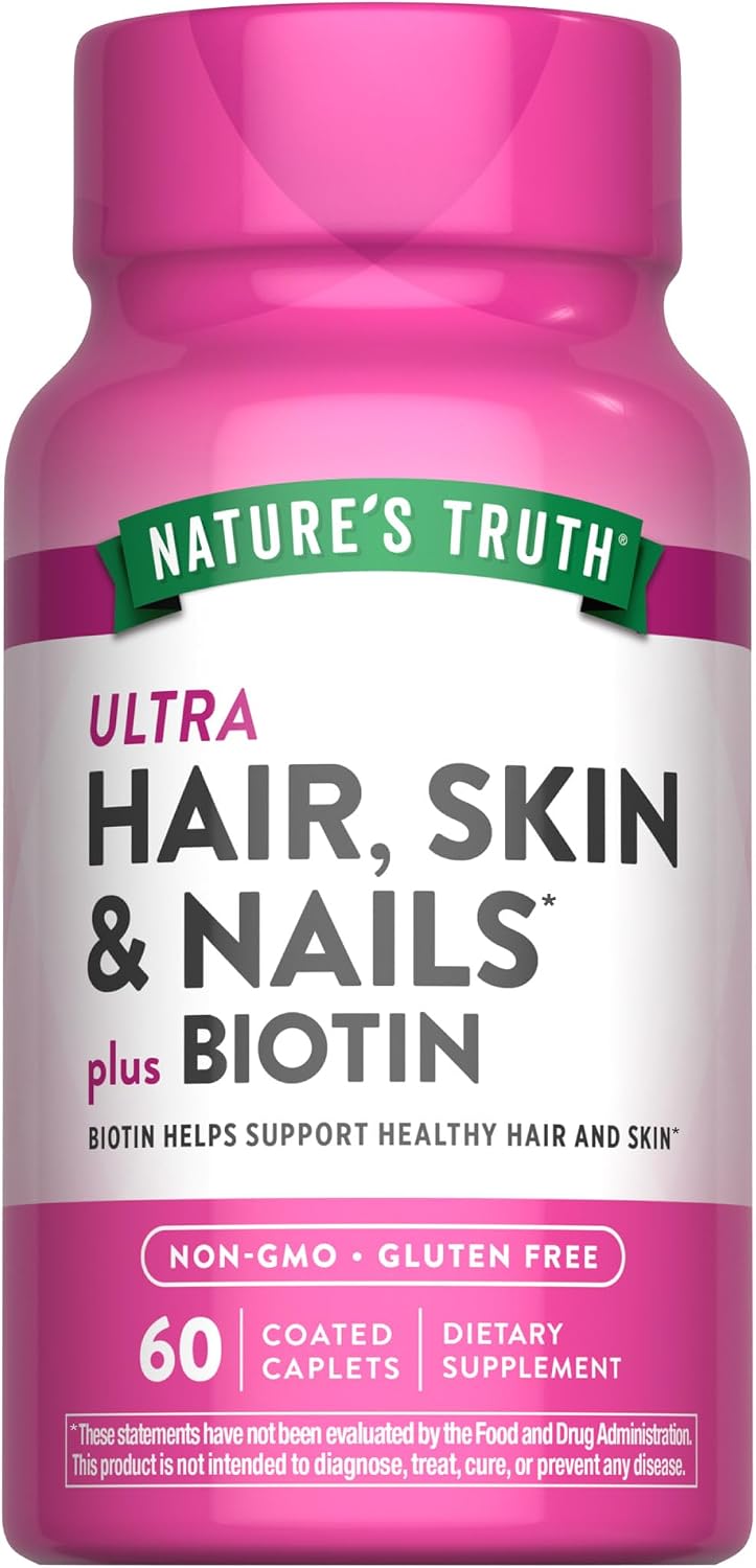 Nature's Truth Cabello, Piel y Uñas, 60 Comprimidos, 5000 mcg Biotina