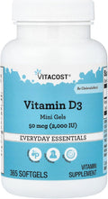 Vitacost Vitamin D3 (Cholecalciferol) - 2000 IU - 365 Mini Softgels (2-Pack)
