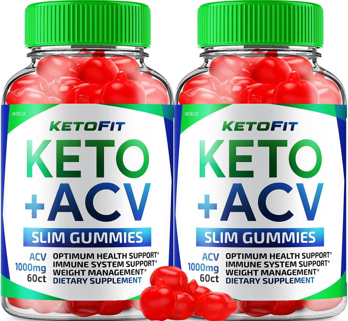 Ketofit ACV Gummies 1000mg - Gominolas Keto con Vinagre de Manzana (2 Paquetes, 120 Gominolas)