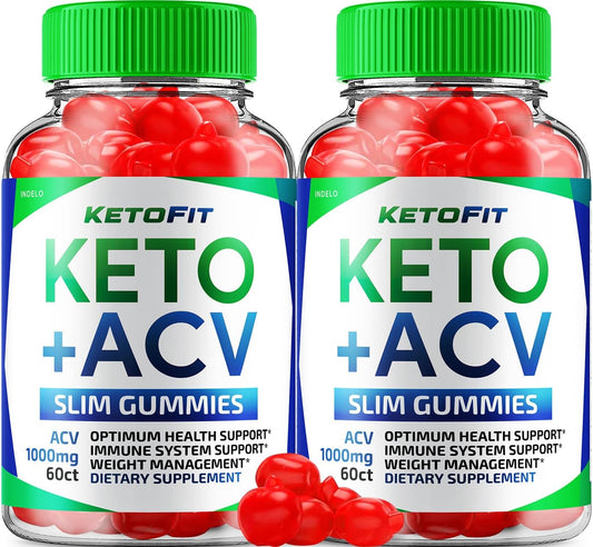 Ketofit ACV Gummies 1000mg - Gominolas Keto con Vinagre de Manzana (2 Paquetes, 120 Gominolas)