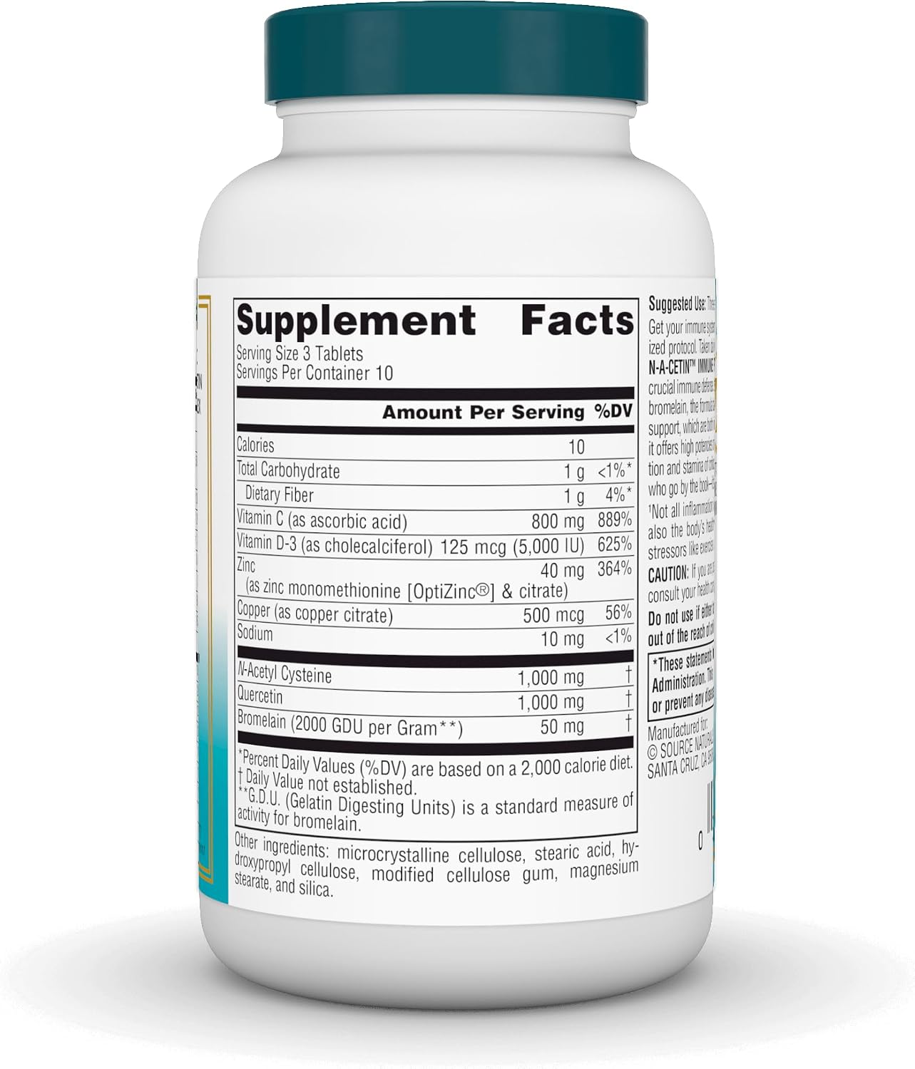 Source Naturals Wellness N-A-Cetin Immune Protocol - 30 Comprimidos